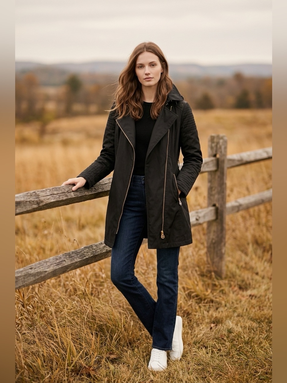 Michael Kors short Coat with detachable Hood in EUC